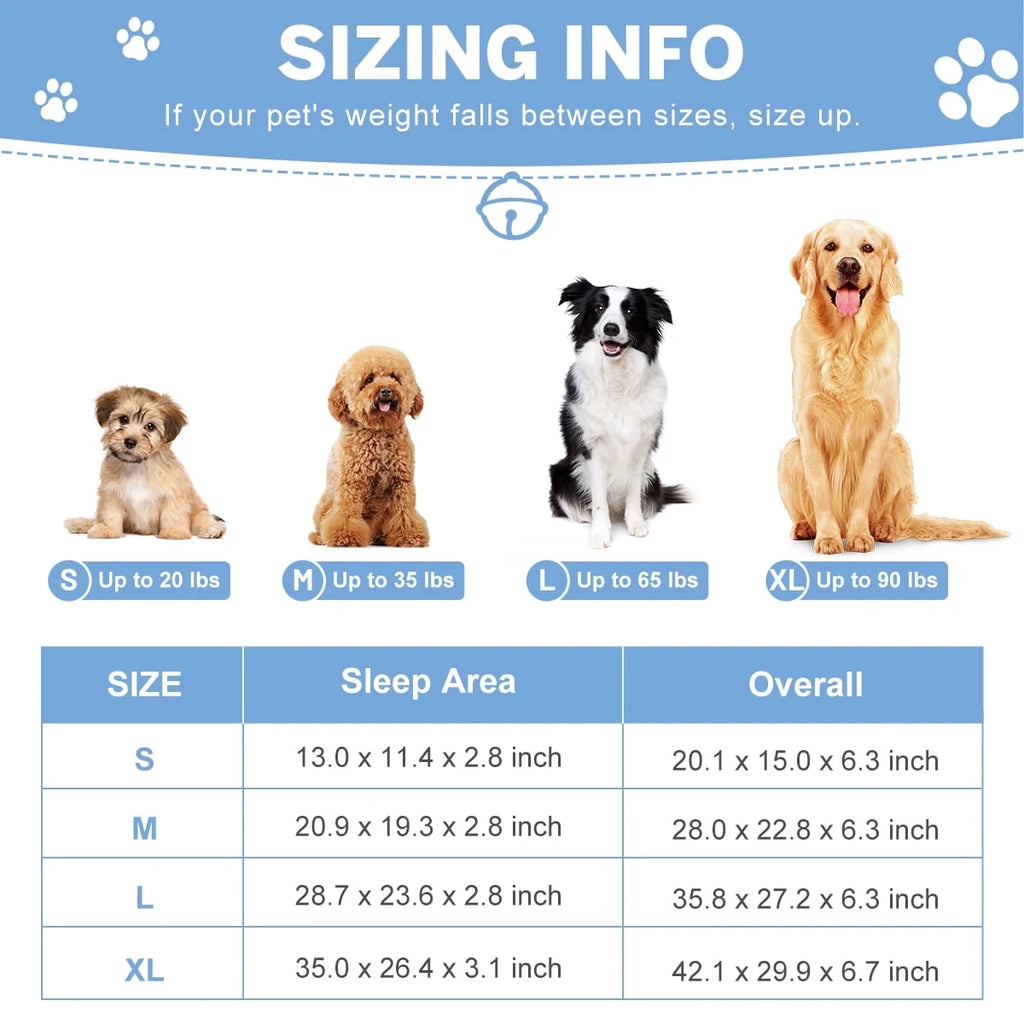 Orthopedic Dog Sofa Bed with Non-Slip Base and Removable Washable Cover, Supportive Egg Crate Foam for Dogs of All Sizes (S to XL)