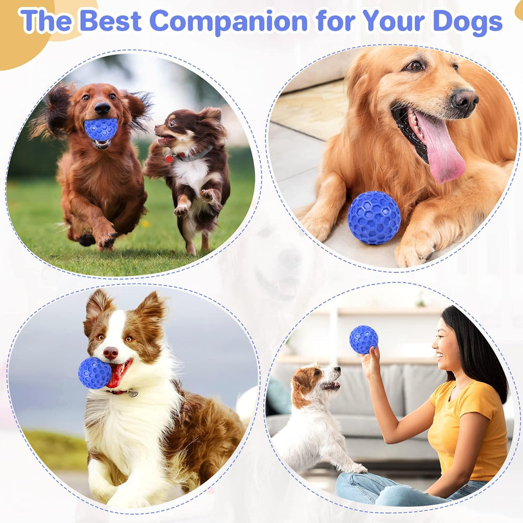 Tough Squeaky Dog Balls Puppy Toys, Interactive Dog Toys for Small Dogs, Puppy Chew Toys for Teething and Relax, Dog Chew Toy Small Balls Dog Toys for Small Breed, Outdoor Dog Toys for Dogs